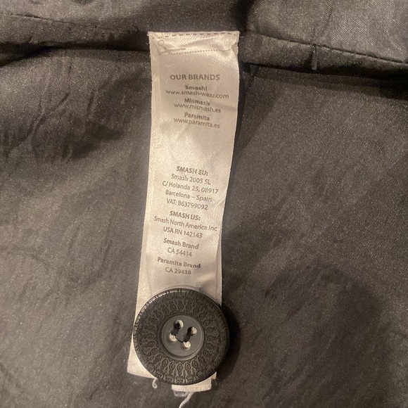 SMASH! Barcelona Black & Creme lined Geometric Funky Coat/Jacket Size Medium - Picture 13 of 17